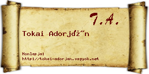 Tokai Adorján névjegykártya